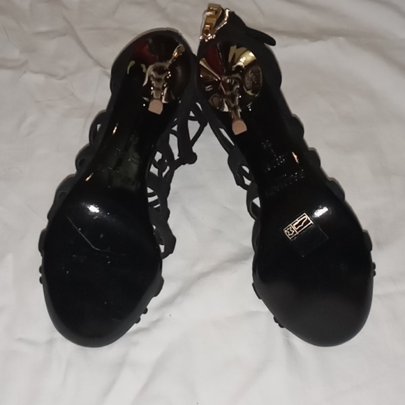 BALMAIN Cutout suede sandals - Picture 4 of 8